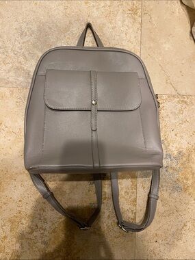 Gray Women's purse Backpack easy to wipe off and clean - Sleek Everyday bag